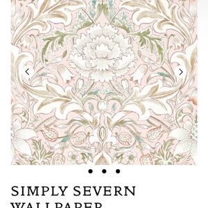 Unopened Roll of William Morris Wallpaper, Severn Pattern in Cochineal/Willow